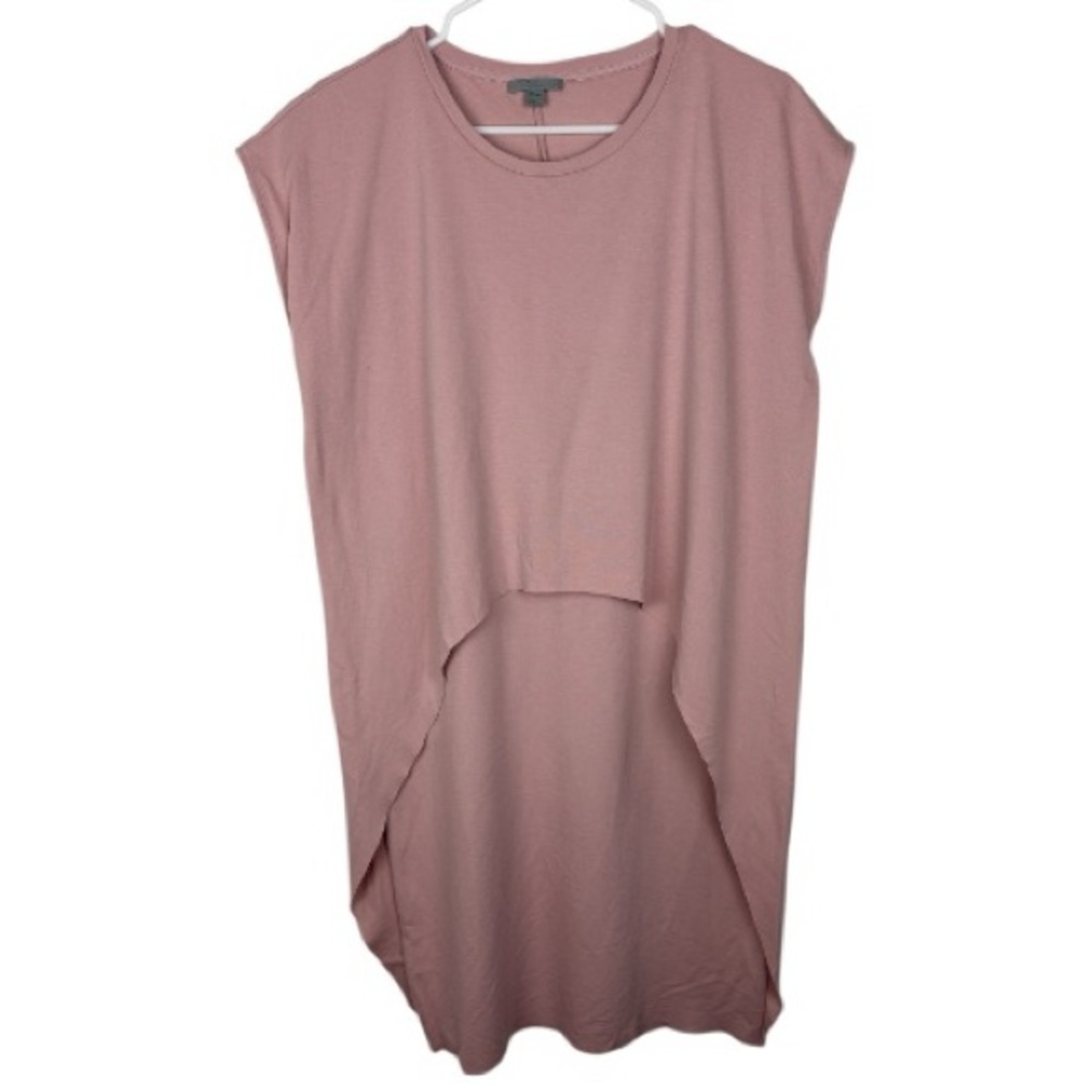 COS Cap Sleeve Tunic Dress Dusty Pink Size Small Minimalist Raw Hem Summer Chic